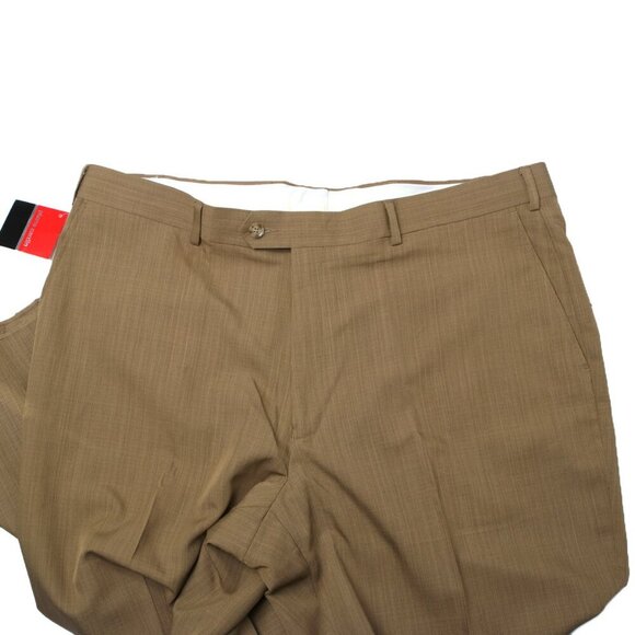 Vintage Pierre Cardin Dress Pants Trousers Flat Front Slacks Tan Sz 40 NEW - Picture 10 of 13